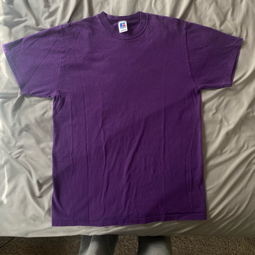 Vintage 90's Purple Russell Blank T-shirt